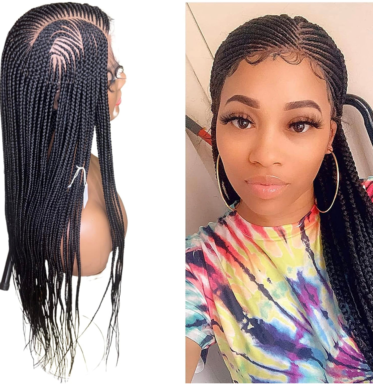 cornrow braided wig 2022 New Arrival Synthetic Lace Front Wig Braided Wigs Braid African With Baby Hair 34 inches Braided Full Lace Wigs