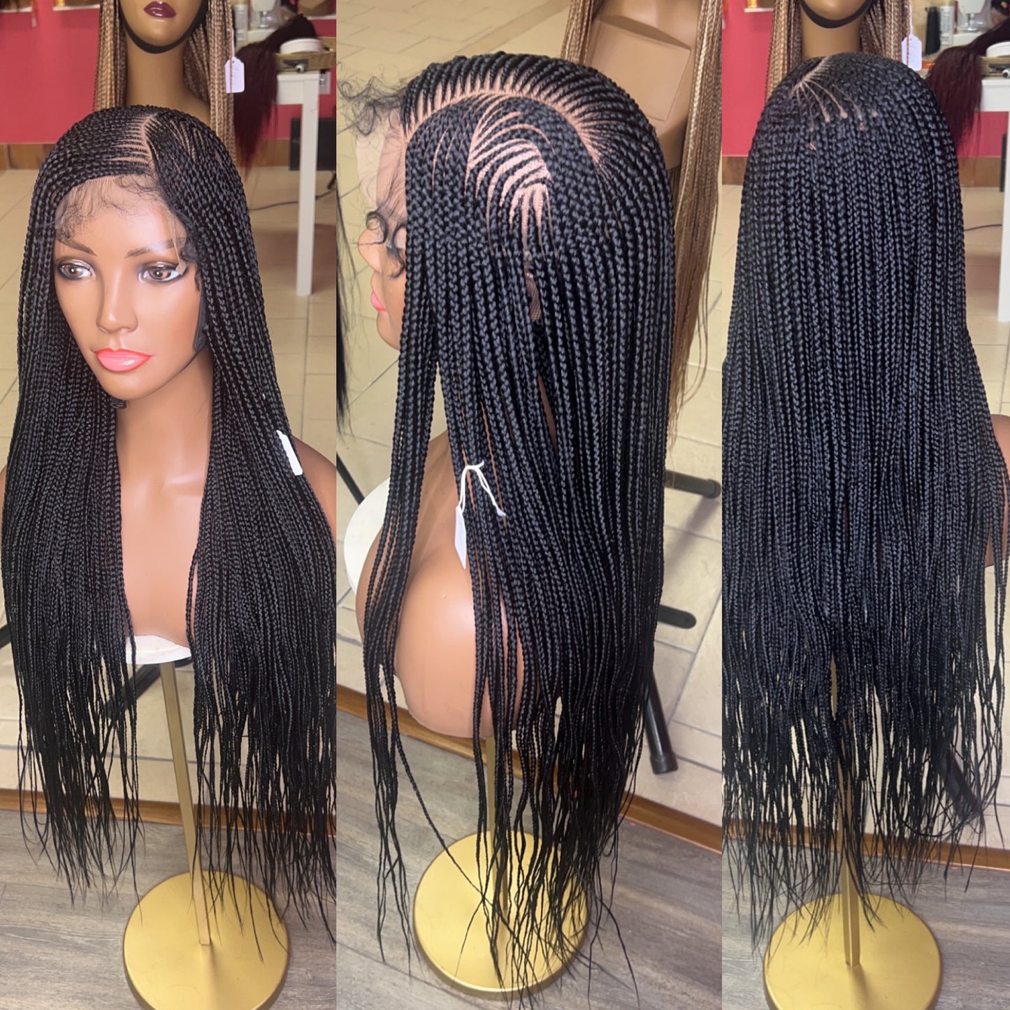 cornrow braided wig 2022 New Arrival Synthetic Lace Front Wig Braided Wigs Braid African With Baby Hair 34 inches Braided Full Lace Wigs