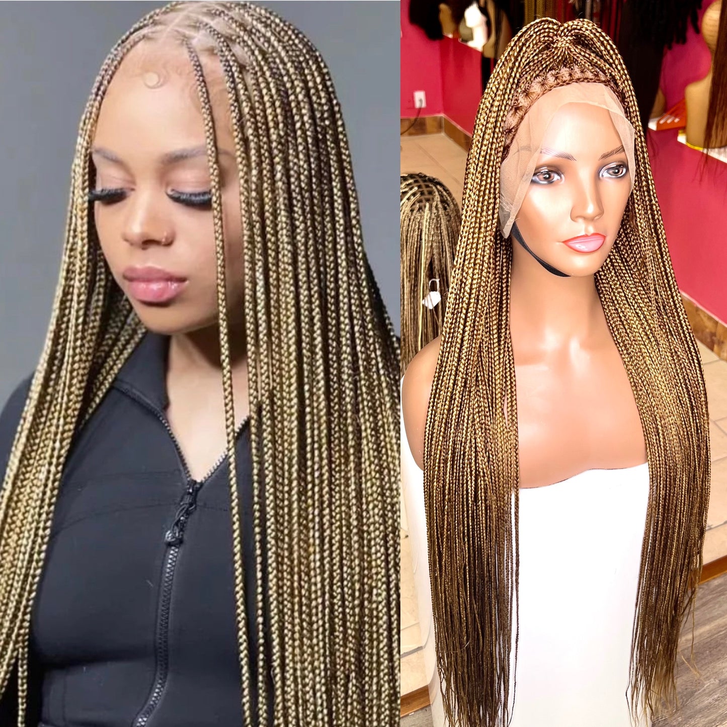 40inches knotless braids honey blonde