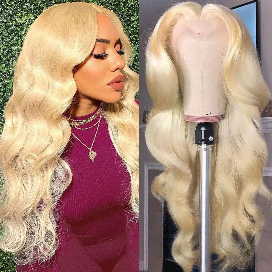 Honey Blonde Lace Front Wig Human Hair Wigs For Women Brazilian Hair Pre Plucked 30 32 Inch 13x4 Body Wave 613 Lace Frontal Wig