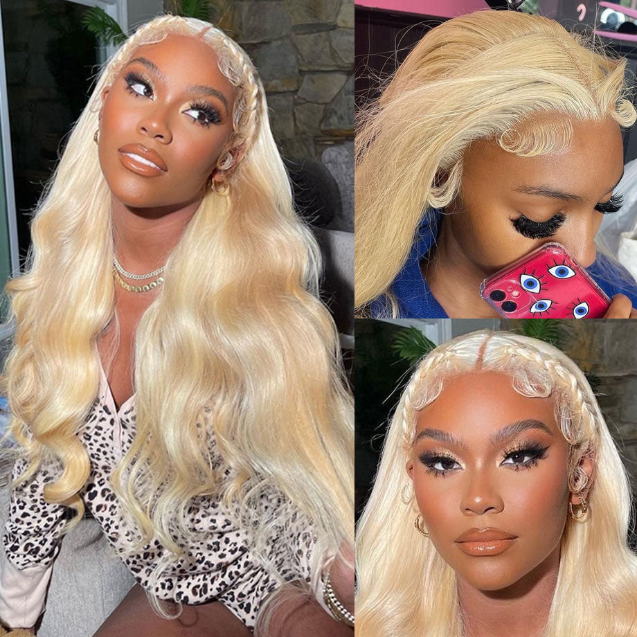 Honey Blonde Lace Front Wig Human Hair Wigs For Women Brazilian Hair Pre Plucked 30 32 Inch 13x4 Body Wave 613 Lace Frontal Wig