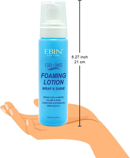 Curl & Twist Foaming Lotion Wrap And Shine | Enhancing and defining curls with Natural High Shine | Defining Curls All Day Long | Dries quick, Tames flyaways, Adds shine & volume