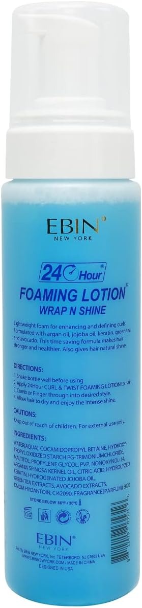 Curl & Twist Foaming Lotion Wrap And Shine | Enhancing and defining curls with Natural High Shine | Defining Curls All Day Long | Dries quick, Tames flyaways, Adds shine & volume