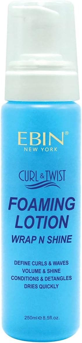 Curl & Twist Foaming Lotion Wrap And Shine | Enhancing and defining curls with Natural High Shine | Defining Curls All Day Long | Dries quick, Tames flyaways, Adds shine & volume