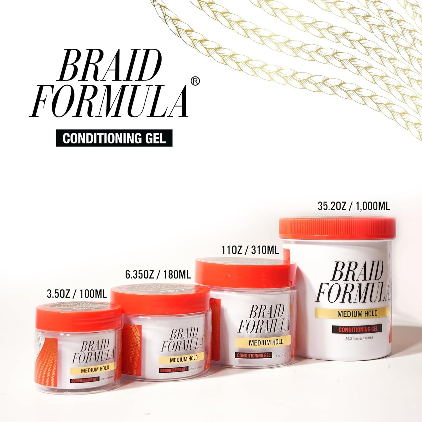 EBIN NEW YORK Braid Formula Conditioning Gel, Medium Hold | Great for Braiding, Twisting, Edges, No Residue, No Flaking, Strong Hold, High Shine, Smoothing with Clean & Aloe Vera Scent