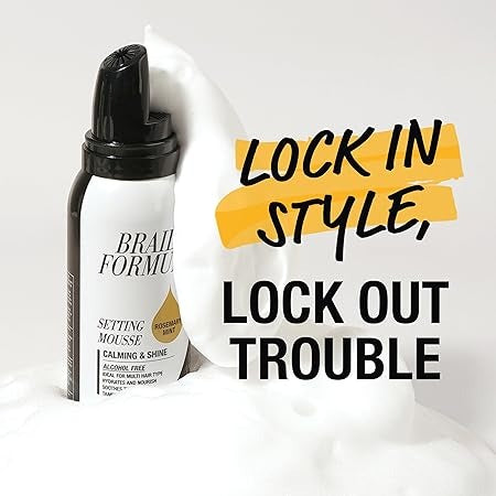 EBIN NEW YORK Braid Formula Setting Mousse (2.7 oz, Rosemary Mint + Biotin)