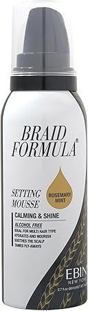 EBIN NEW YORK Braid Formula Setting Mousse (2.7 oz, Rosemary Mint + Biotin)