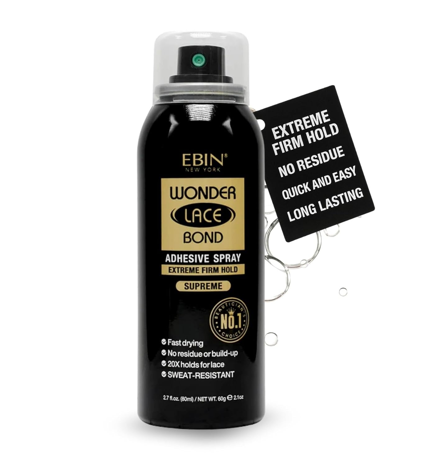 Wonder Lace Bond Adhesive Spray - Fast Drying, No Residue, No Build up, Powerful Hold, All-Day Hold, Daily Wig Application