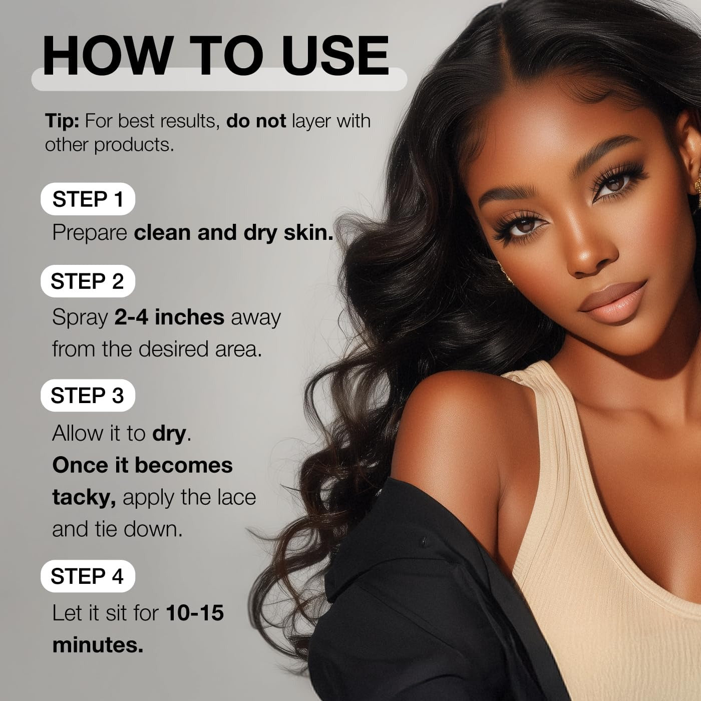 Wonder Lace Bond Adhesive Spray - Fast Drying, No Residue, No Build up, Powerful Hold, All-Day Hold, Daily Wig Application