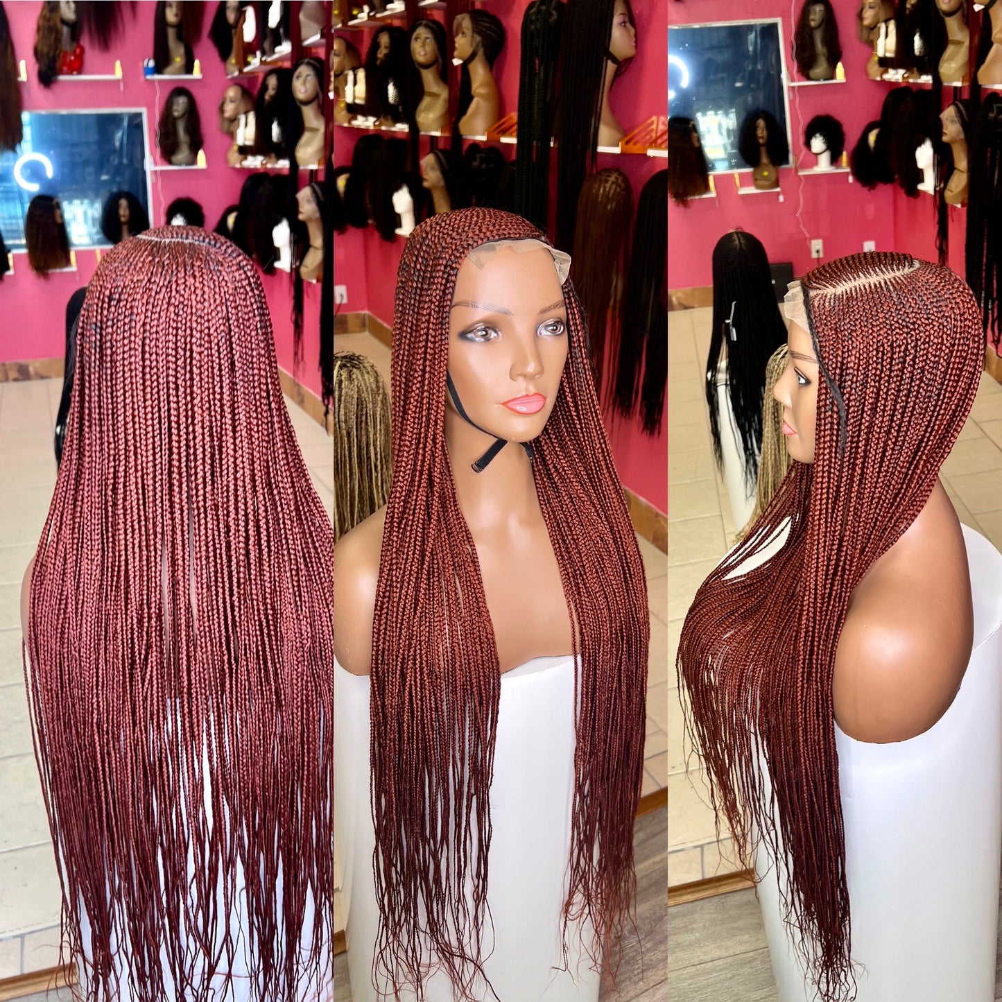 cornrow braided wig 2022 New Arrival Synthetic Lace Front Wig Braided Wigs Braid African With Baby Hair 34 inches Braided Full Lace Wigs