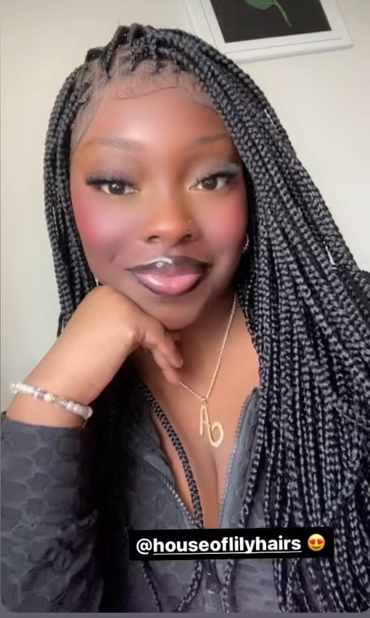 40 Inches Full Lace Front Knotless Box Braided Wigs With Baby Hair Super Long Synthetic Braids Wig For Black Women