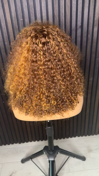 Mix tone curl fringes wig
