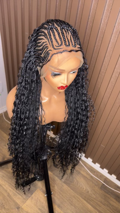 French braided boho braided wig