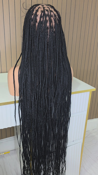 Black knotless braided wig 50 inches
