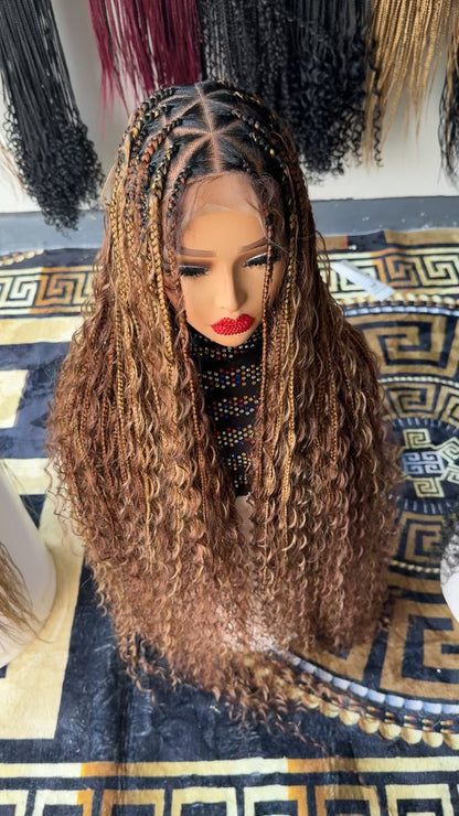 Bobo braids mix color Triangle paths