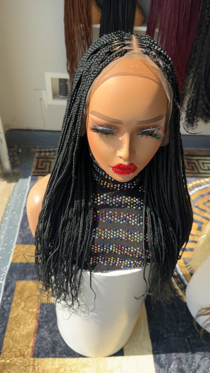 Frontal knotless braided wig  22 inches