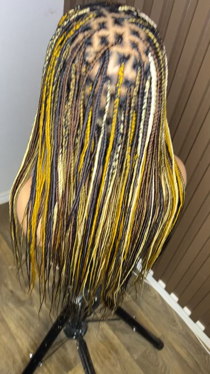 22 inches mix color knotless braided wig