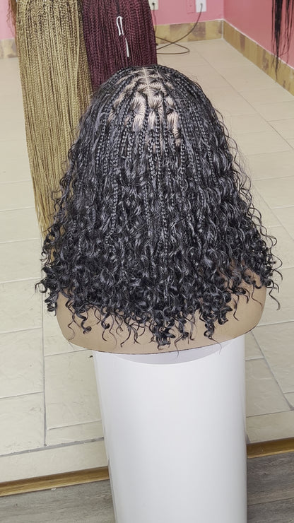 Short boho braided wig