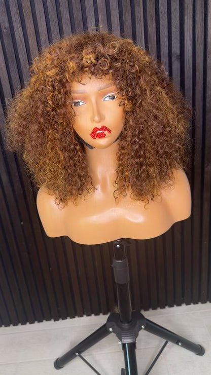 Mix tone curl fringes wig