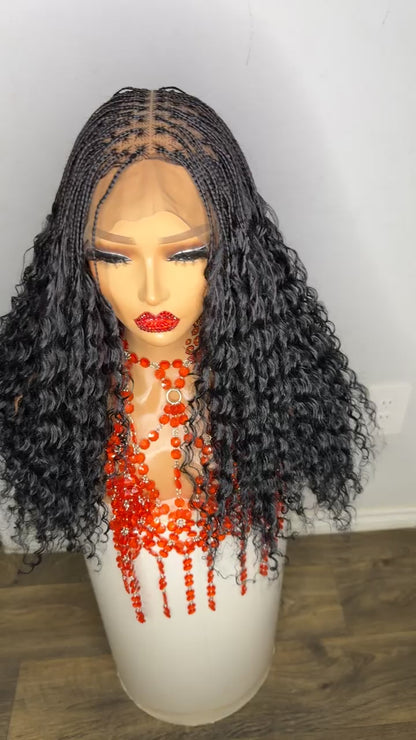 Black bohemian curl wig