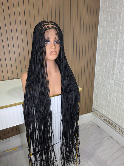Black knotless braided wig 50 inches