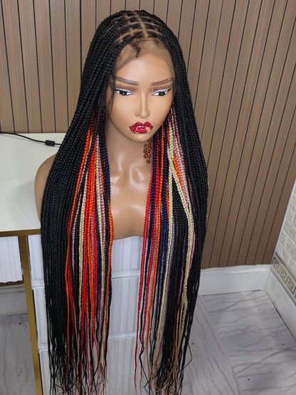 Peek a boo  knotless braided wig fullace