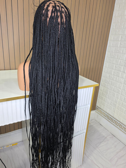 Black knotless braided wig 50 inches