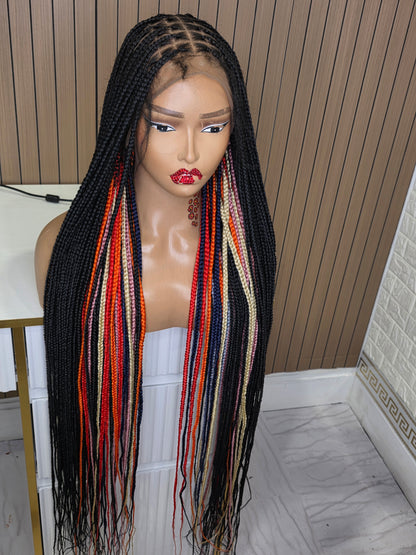 Peek a boo  knotless braided wig fullace