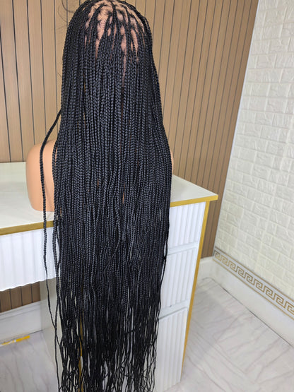 Black knotless braided wig 50 inches