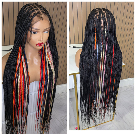 Peek a boo  knotless braided wig fullace