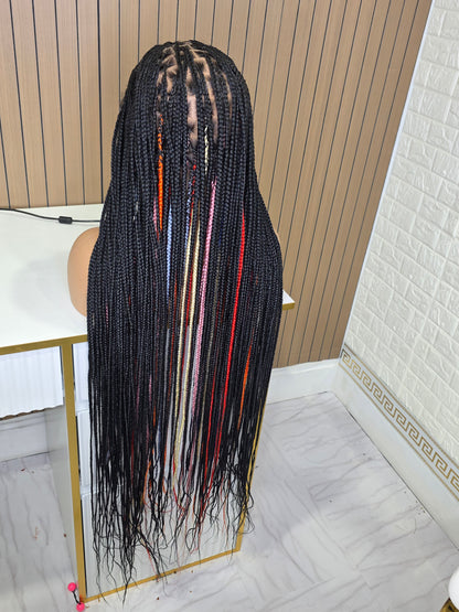 Peek a boo  knotless braided wig fullace