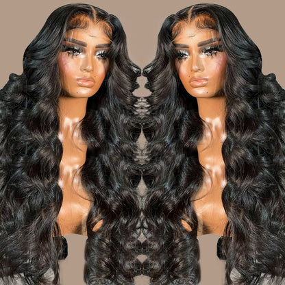 Body Wave Lace Frontal Wig Brazilian Transparent 13x4 Lace Front Human Hair Wigs For Black Women Loose Water Wavy Wig PrePlucked