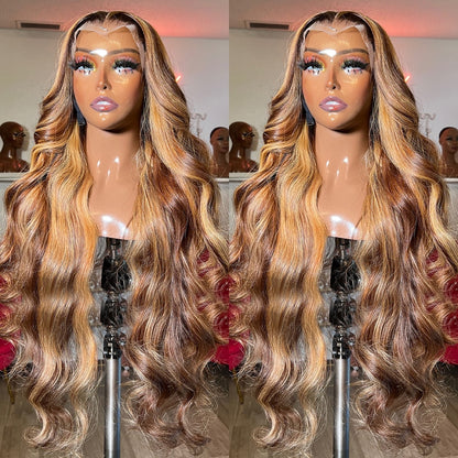Highlight Wig Human Hair 13x4 Lace Frontal Wig Colored Human Hair Wigs For Women 30 Inch Honey Blonde Body Wave Lace Front Wig